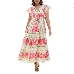 🌹HOST PICK🌹 Taylor Pink and Cream Floral Maxi Dress
